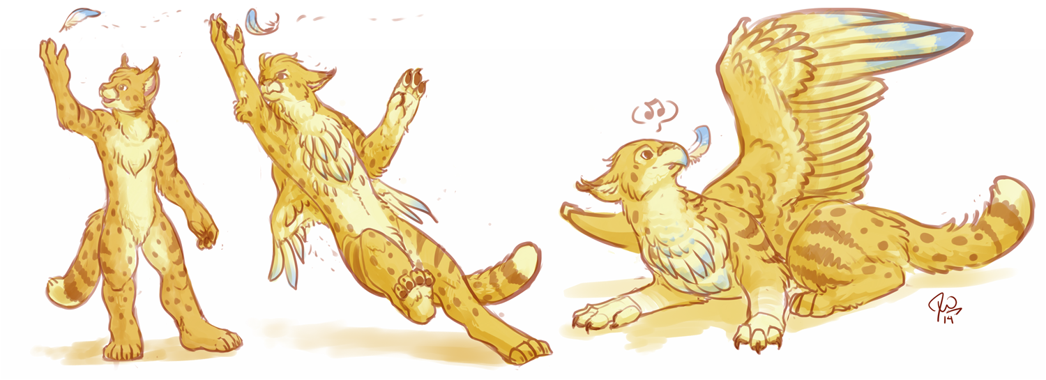Gryphons Play Catch by Amber-Aria