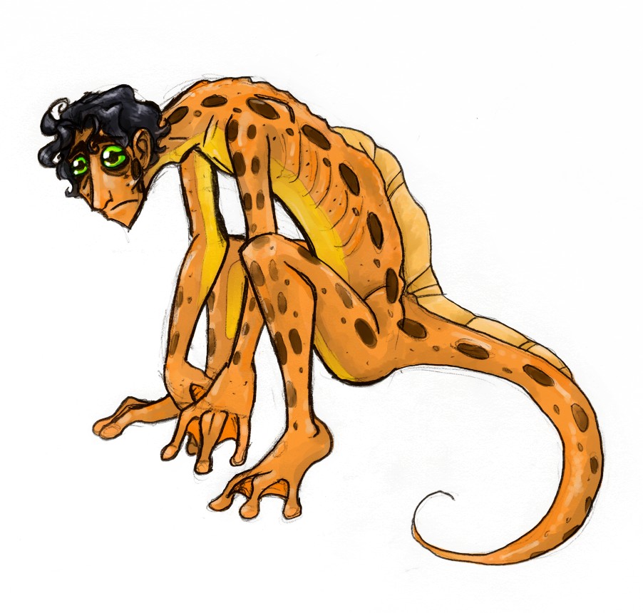 Newt the newt sitting by Bilious