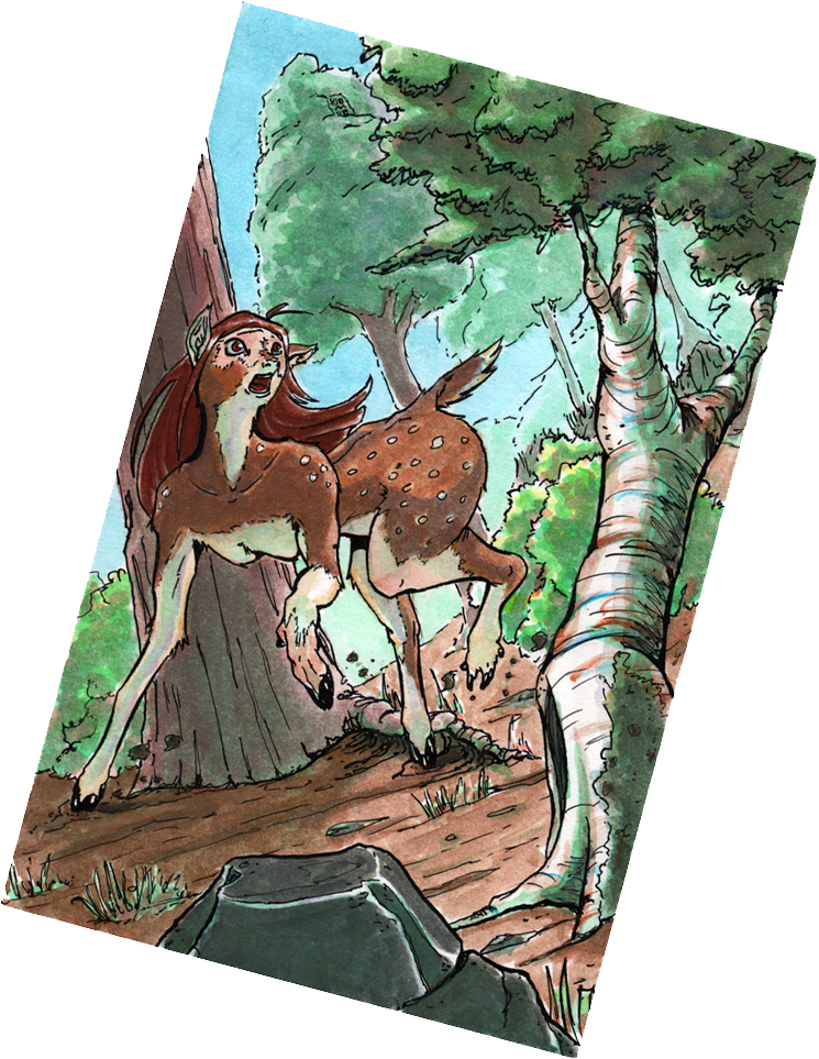 Deer Run Slanted by Comic