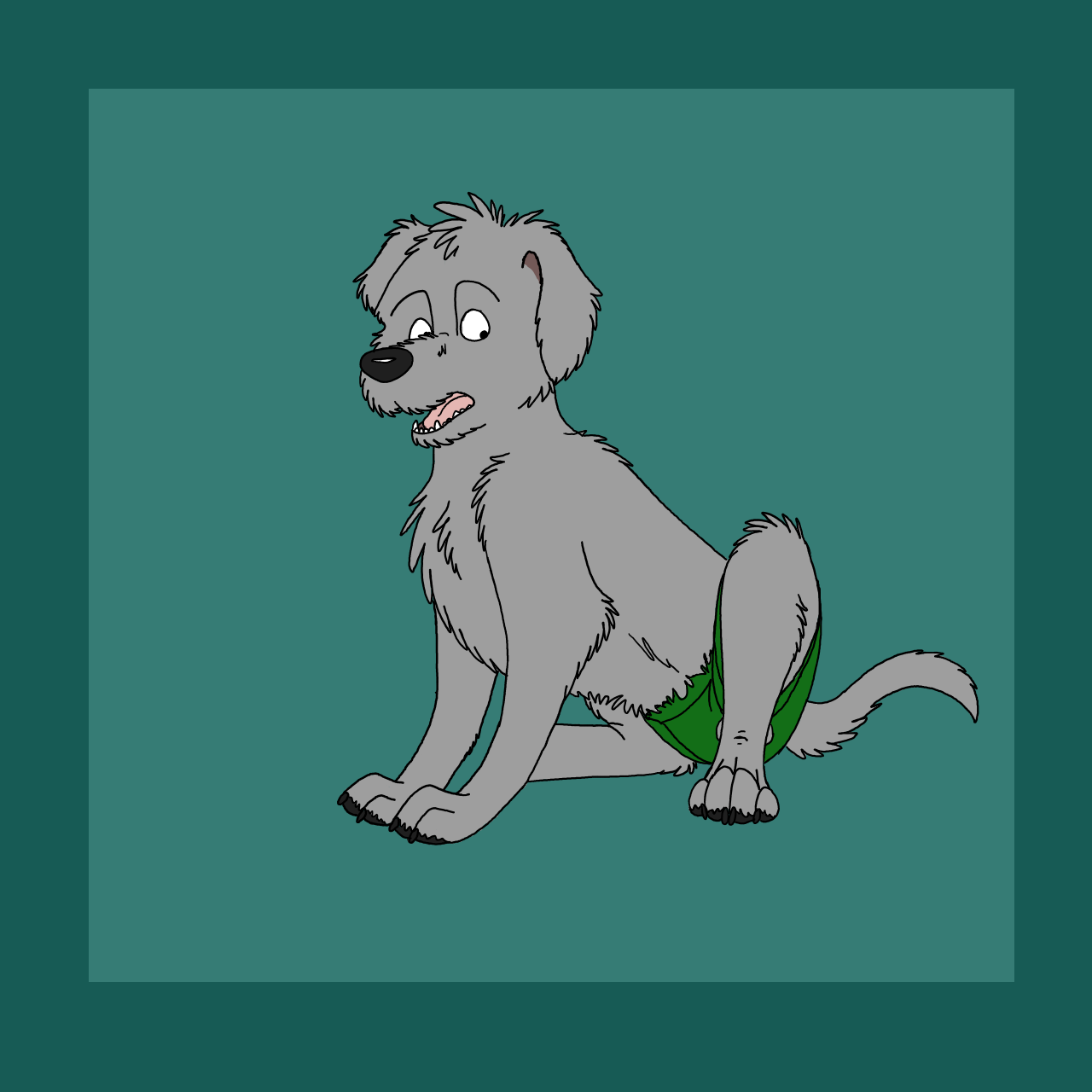 Irish wolfhound anthro to feral by Edthebordercollie