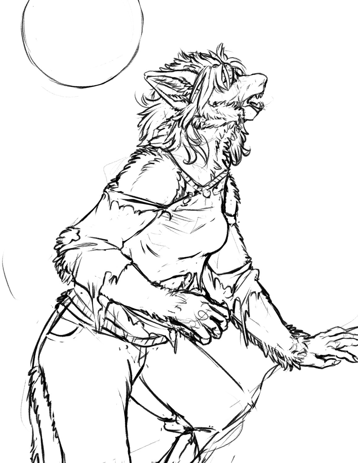 Draw a Werewolf Day: October 8th by Fringedog