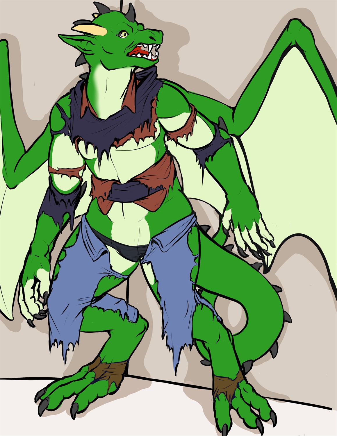 [Commission]-Weredragon Richie by Fringedog