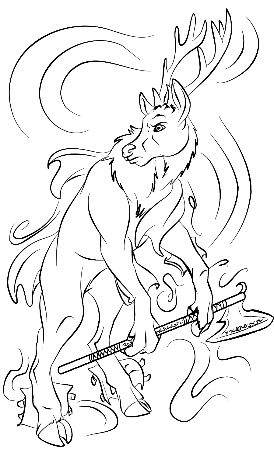 Livestream Commission: Red Deer to Anthro by Jakkal