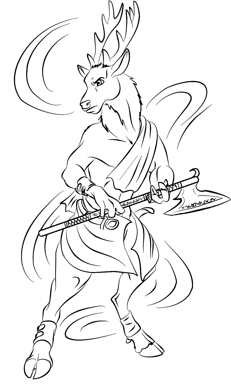 Livestream Commission: Red Deer to Anthro by Jakkal