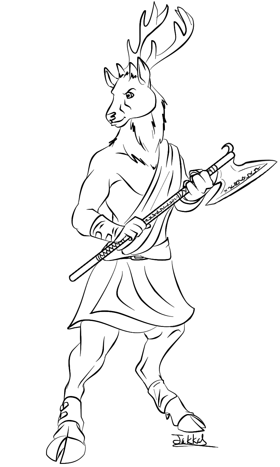 Livestream Commission: Red Deer to Anthro by Jakkal
