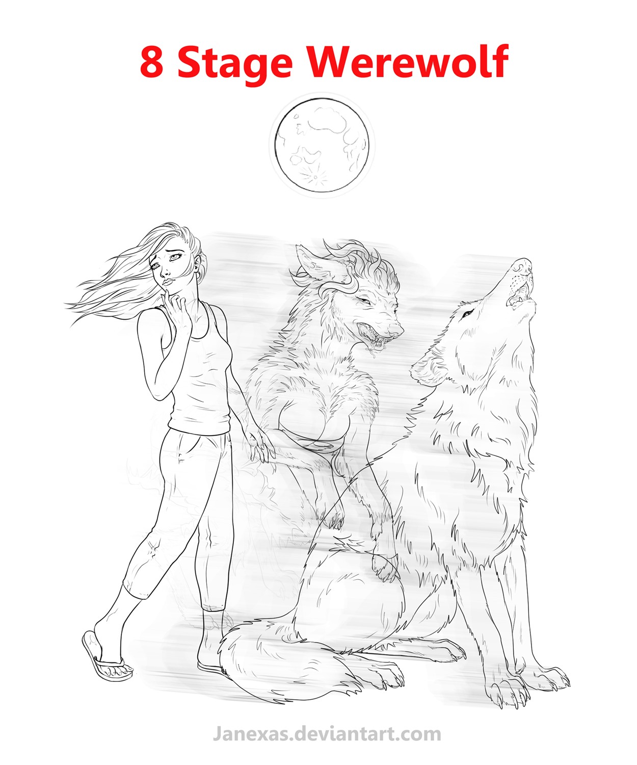 8 Stage Werewolf Commission by Janexas