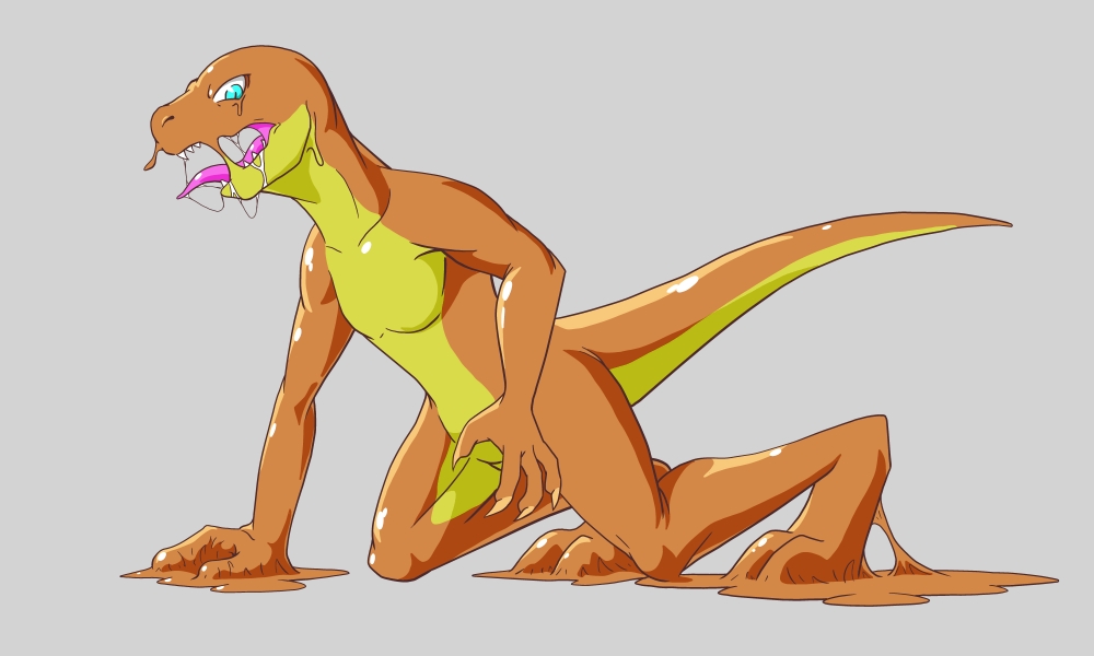 Lizardman goo transformation by Kaju