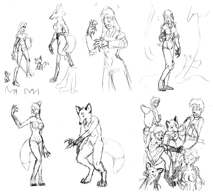 Kitsune Daughter sketch by PickleJuice