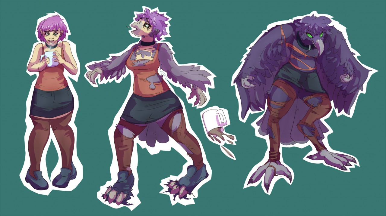 COMMISSION WERE-FEATHERS by ReddishMaroon