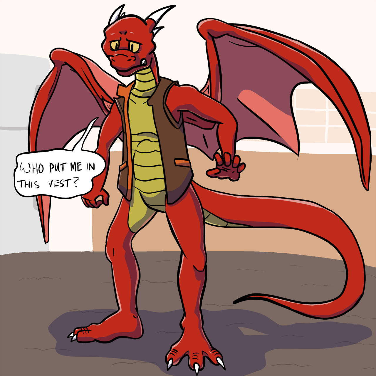 Anthro Dragon TF by Trevor_Fox