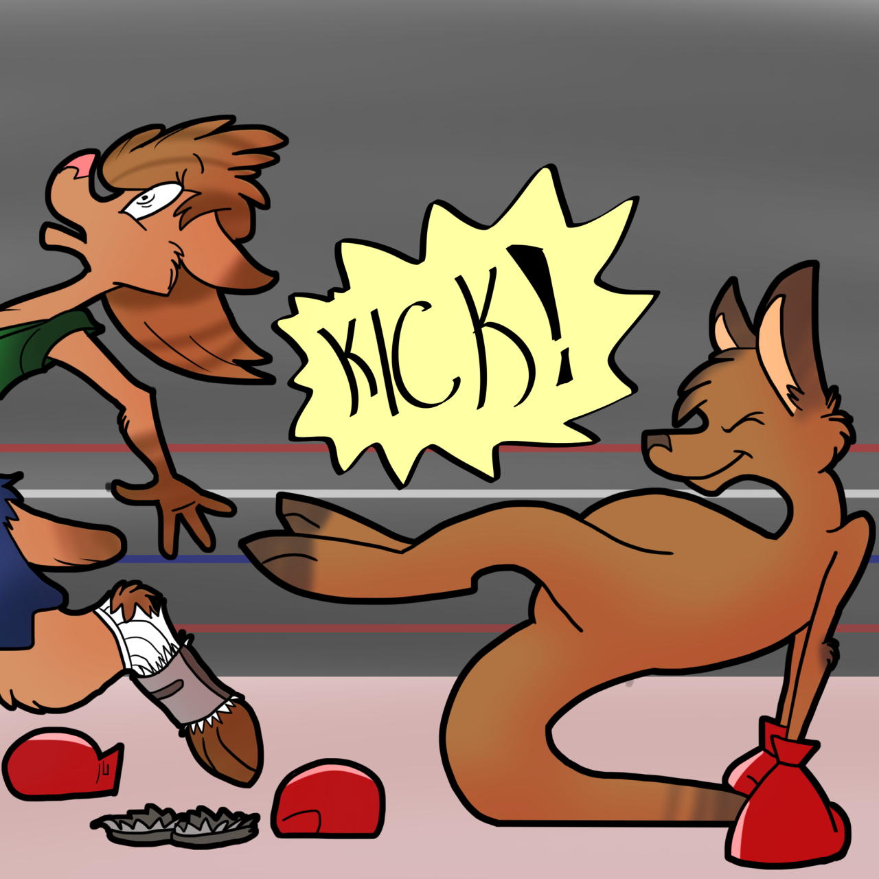 Kangaroo Boxing Match by Trevor_Fox