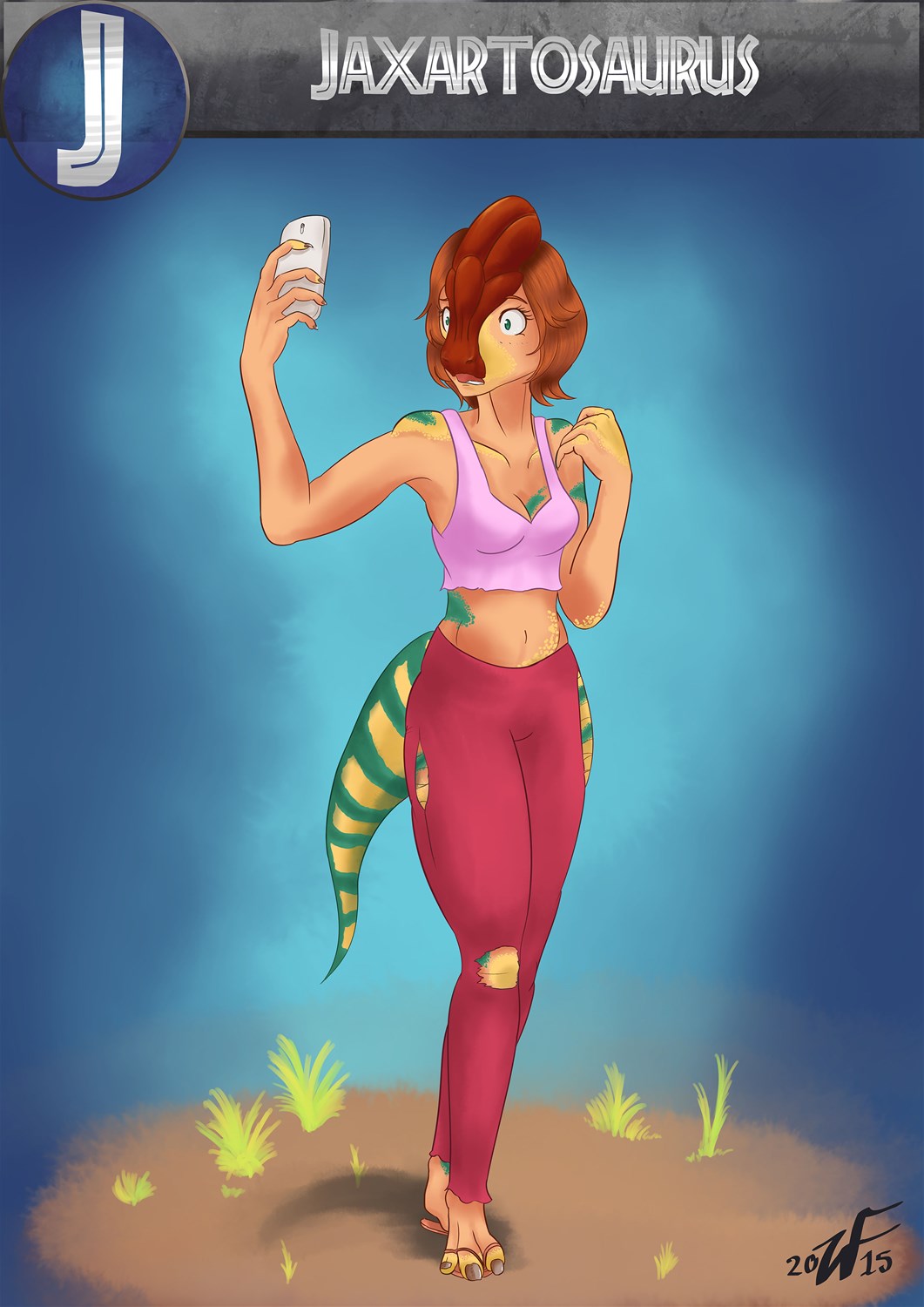 J is for Jaxartosaurus by Witchfiend