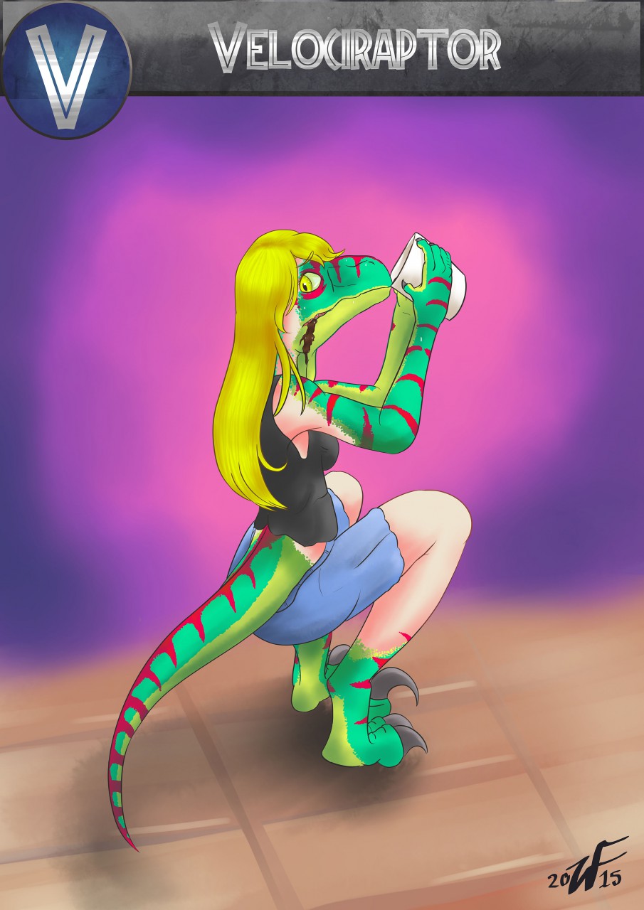 V is for Velociraptor (JP Style) by Witchfiend