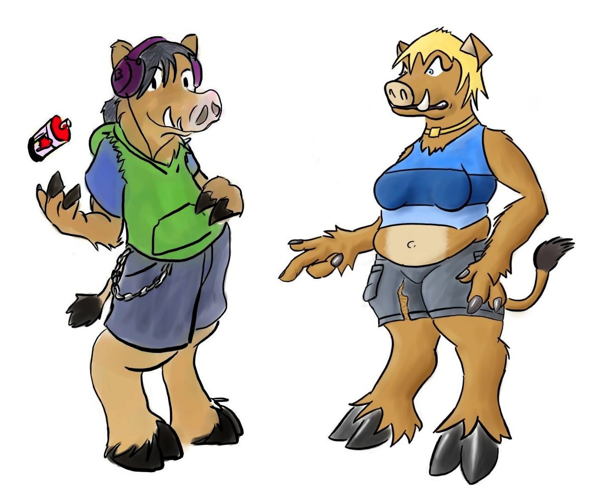 TwoLitteringBoars by Zho