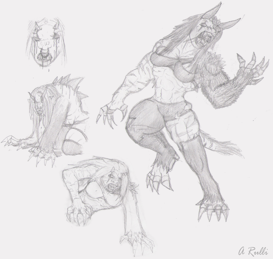 (Old) Demon Beast TF Sketches (2011) by Adaru32