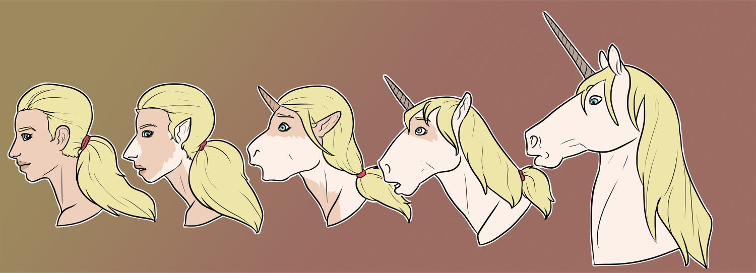 Woman to Unicorn TF comm by Lakhanto