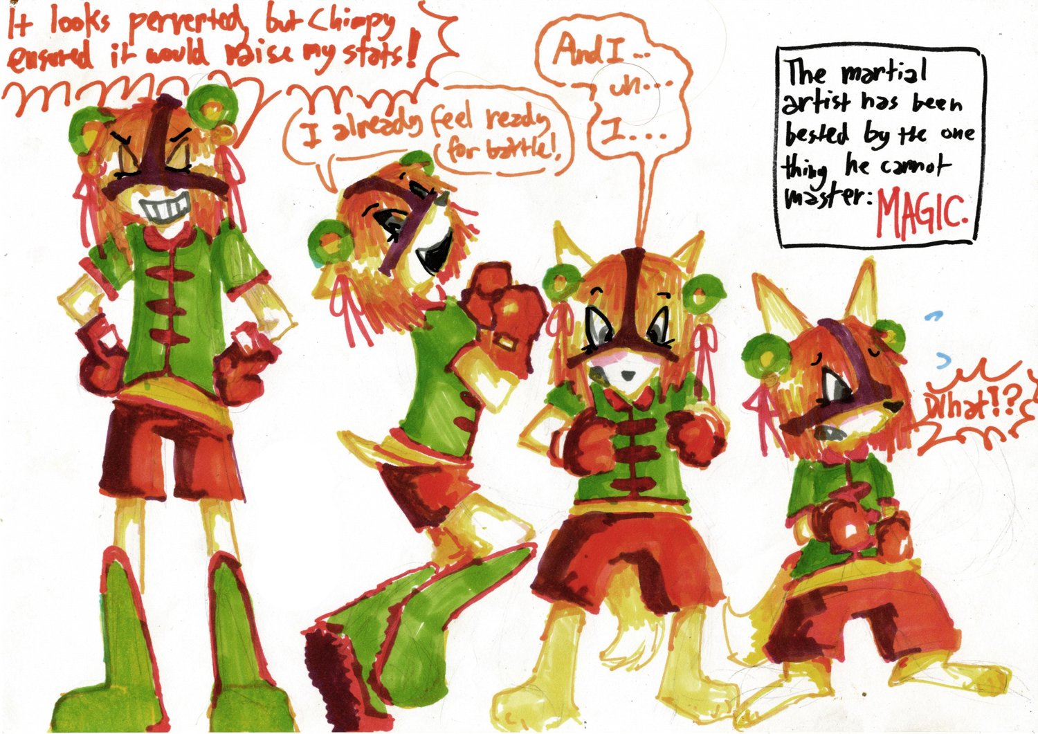 The martial artist is bested by magic. by mouseboy