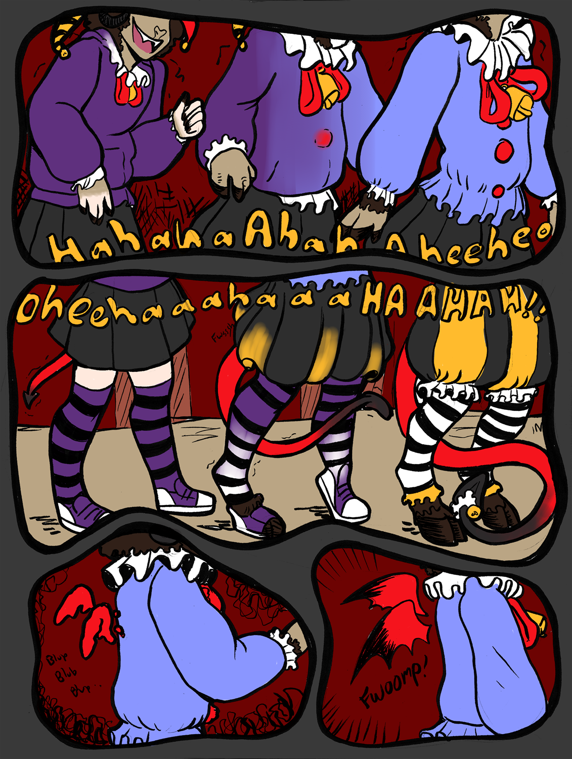 Hellish Jester..color&black and white by Mxmaramoose